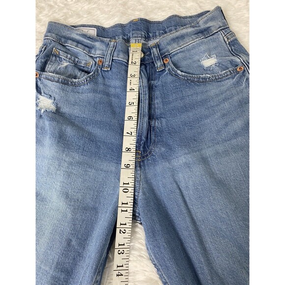 GAP Loose Fit High Rise Jeans Women's Size 26 2P Blue Distressed - Picture 4 of 15